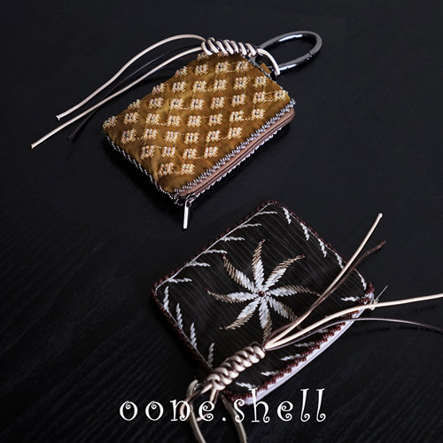 一颗贝壳小众手工刺绣卡包包挂