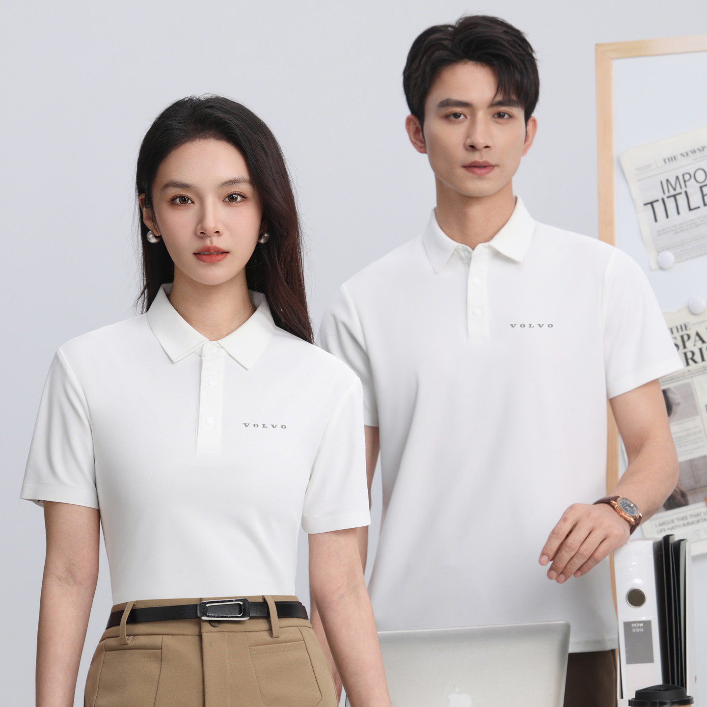 适用于沃尔沃工作服POLO衫4S店工装夏季短袖T恤男女同款衣服销售图片