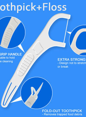 Smooth toothpick双用牙线棒清洁齿缝签Double-headed floss pick