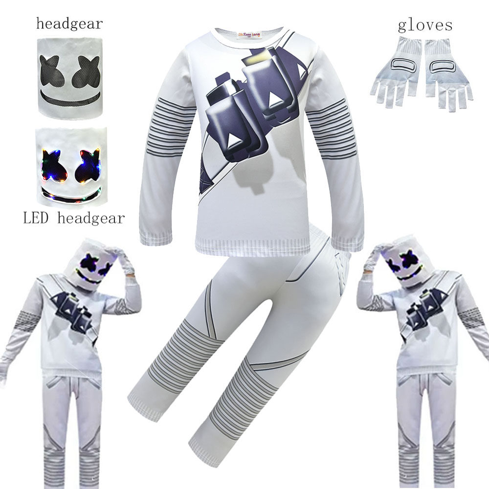 儿童棉花糖marshmello DJ服装百大电音棉花糖cosplay万圣节cos服