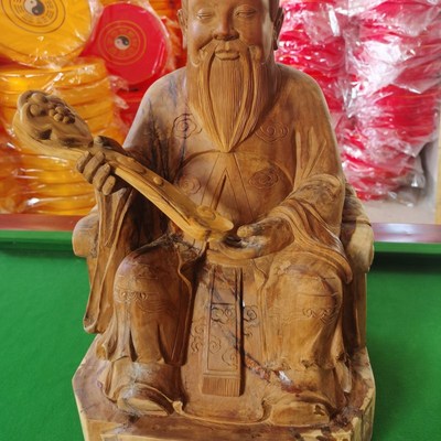 速发雷击道木枣工家艺神像实木实心手工雕刻道观神龛来图