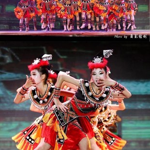 速发儿童民族风铃呦灵演出瑶云川之服童壮族苗族土家舞族舞蹈服