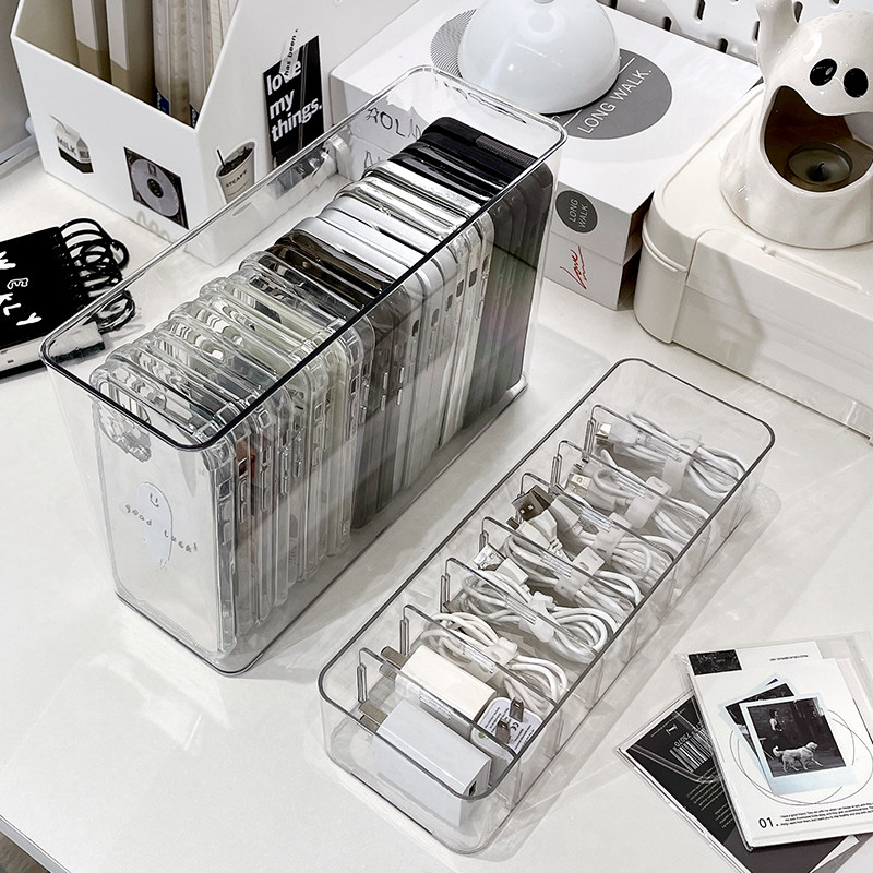 速发带盖收器盒整理神器手机桌面理线纳线盒集
