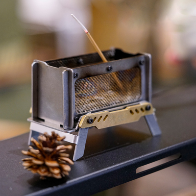 速发诧桌户外迷你柴火炉香薰架露营火面焚祭台居家香炉篝火型摆件