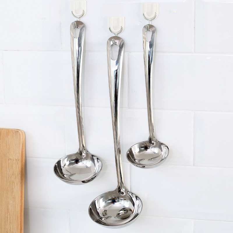 速发家用汤匙不锈钢大加勺厨房用大号汤厚盛汤勺子长柄火锅勺漏勺