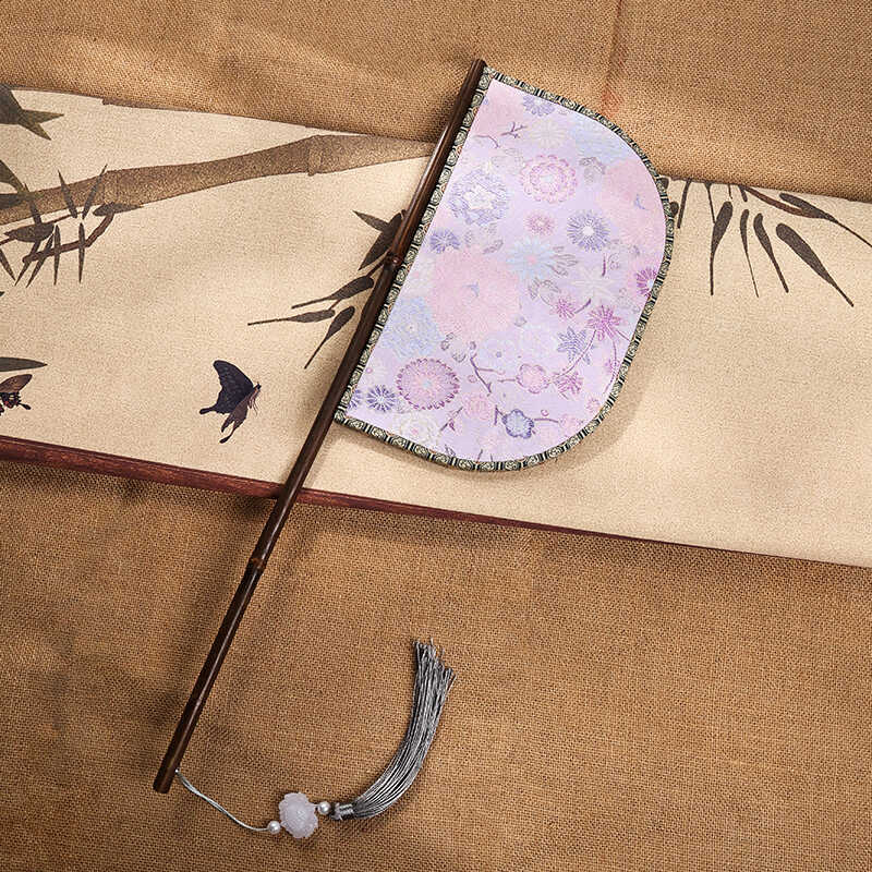 長柄紫竹走秀漢服戰國袍扇子