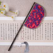 原创银杏紫竹长柄刀扇战国袍扇汉服配饰遮面扇古风便面扇拍摄道具