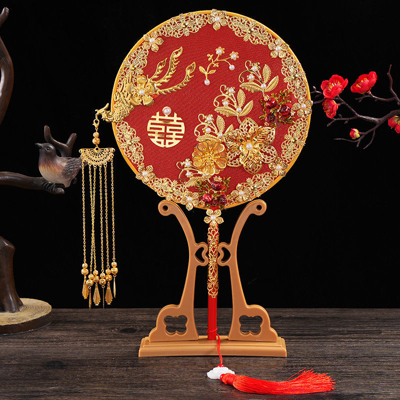 古风团扇中式婚礼扇子新娘结婚礼秀禾服喜扇出嫁却扇成品扇手持扇