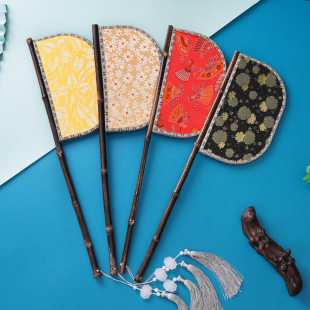 季晴雪原创超仙刀把扇便面扇紫竹长柄刀扇汉服拍照跳舞便携道具扇