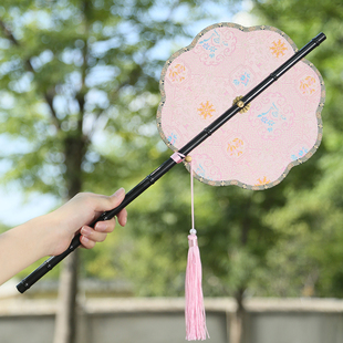 非遗可卷腰扇折叠扇子古风高颜值扇子竹编扇中式礼物汉服专用团扇