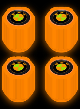 适用于宝马5系3系x1x2x3五系三系530320橙色夜光汽车轮胎气门嘴帽