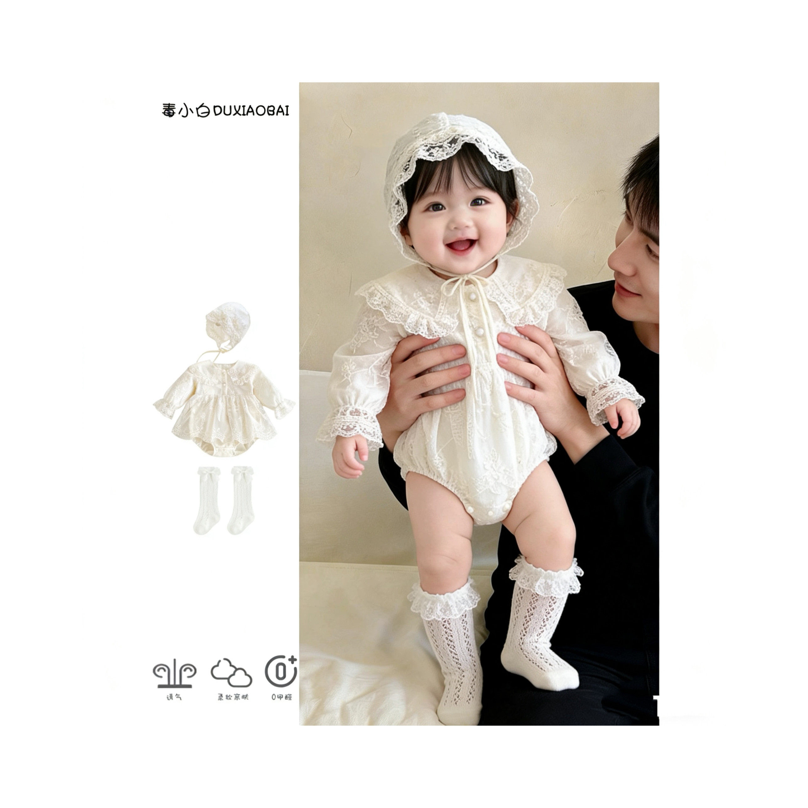 婴儿衣服春装女宝宝包屁衣满月百天公主裙新生儿连体衣周岁礼服棉图片