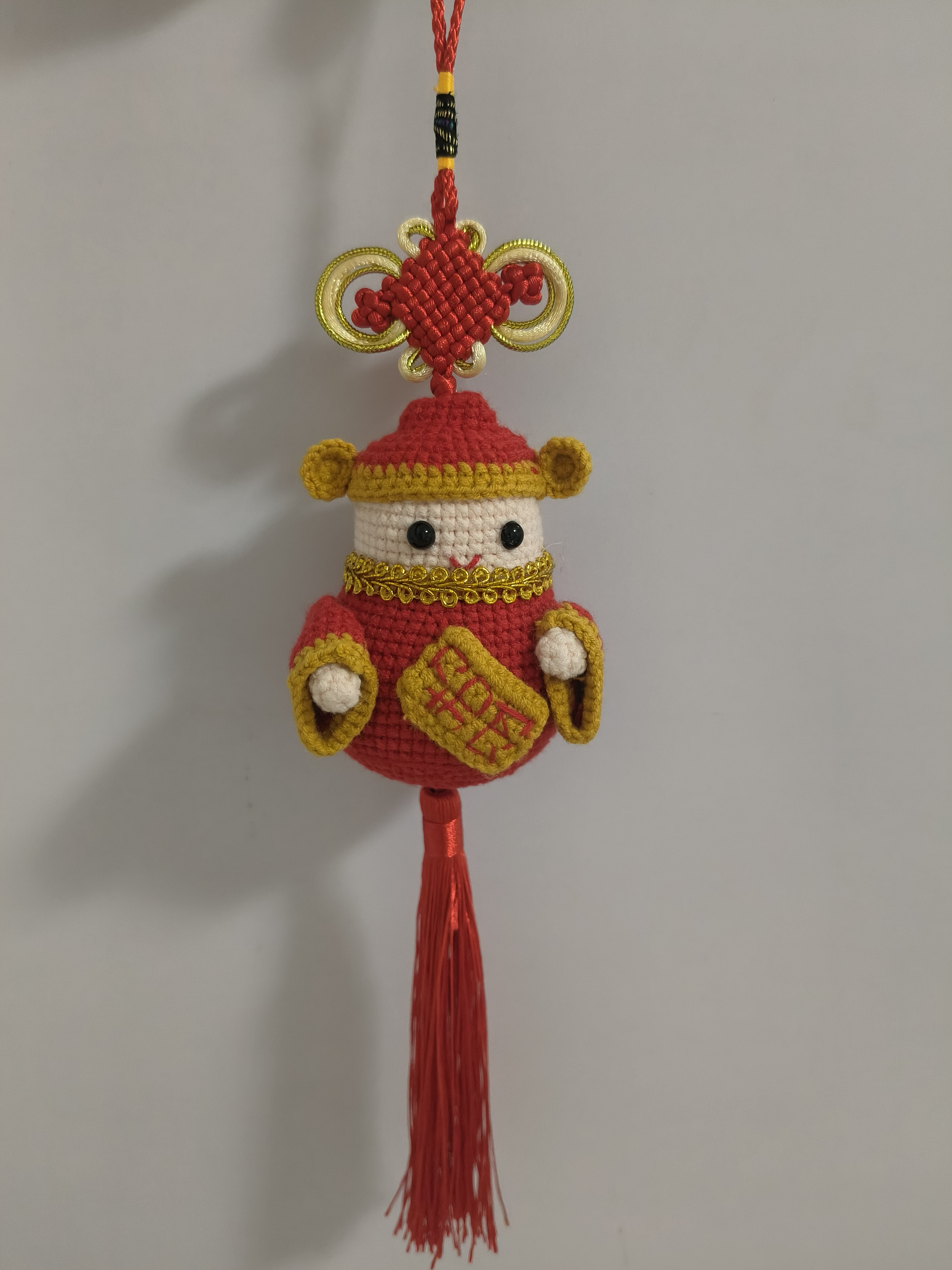 成品现货手工钩织财神玩偶挂件钥匙扣可爱卡通动漫编织礼物
