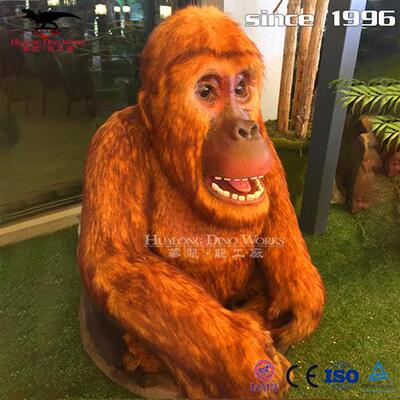 自贡仿真恐龙工厂年老厂设计定制仿真动物机械电动粘毛大猩猩.