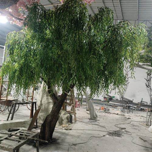 仿真柳树四季常青树酒店景观人造垂柳直柳树玻璃钢人造仿真柳树