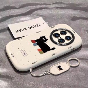 彩绘mate70pro 适用华为mate80pro手机壳p80p新款 保护套m60卡通可爱50泼墨猫咪40e高级感pura80ultra 硅胶