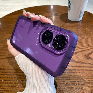 适用华为P50Pro手机壳透明加厚气囊P40Pro硅胶软壳新款高端全包防摔紫色保护套女款男高级感30por网红潮牌女P