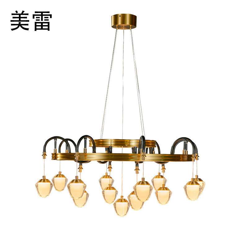 美式全铜客厅吊灯轻奢别墅大厅餐厅创意个性2021年新款简美卧室灯