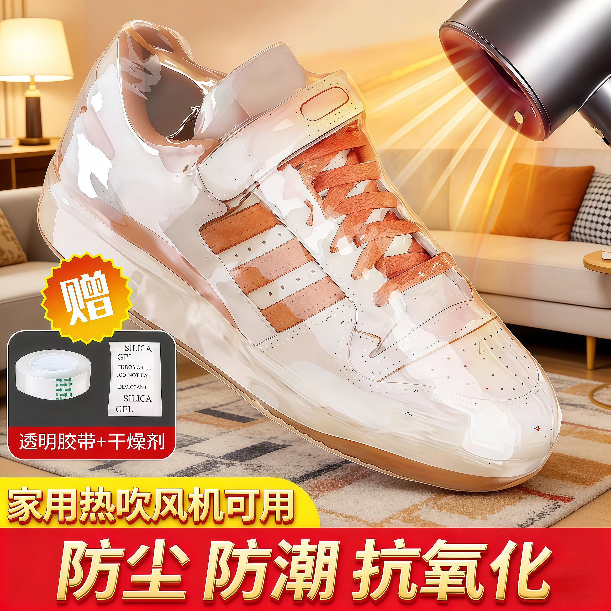 鞋子收纳袋神器热缩膜塑封膜防潮防霉防尘球鞋防发黄防氧化密封袋