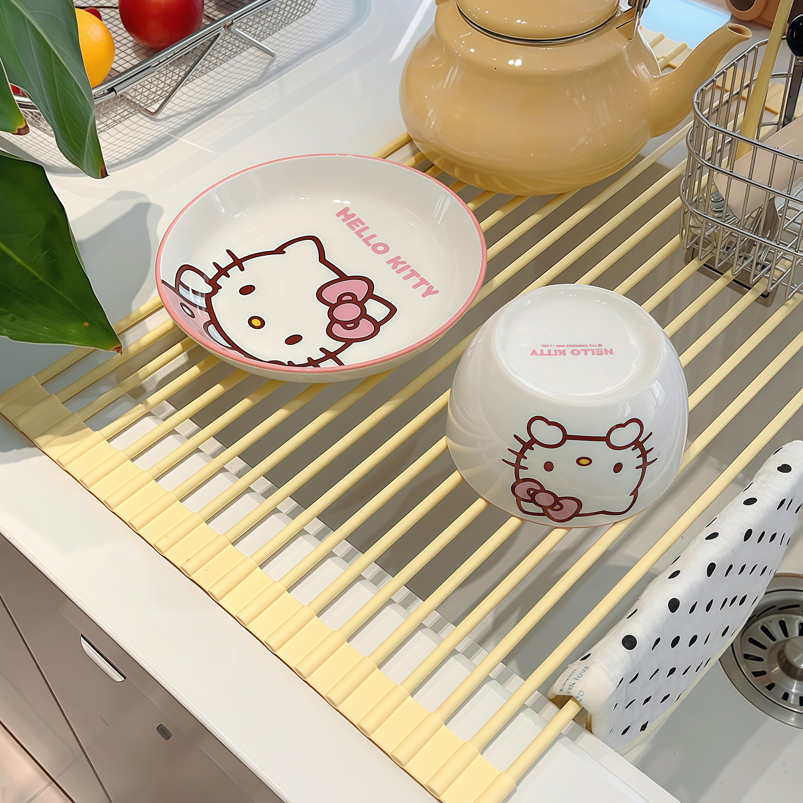 厨房硅胶沥水架水槽滤水垫洗碗池果蔬碗盘碟杯卷帘台面折叠置物架