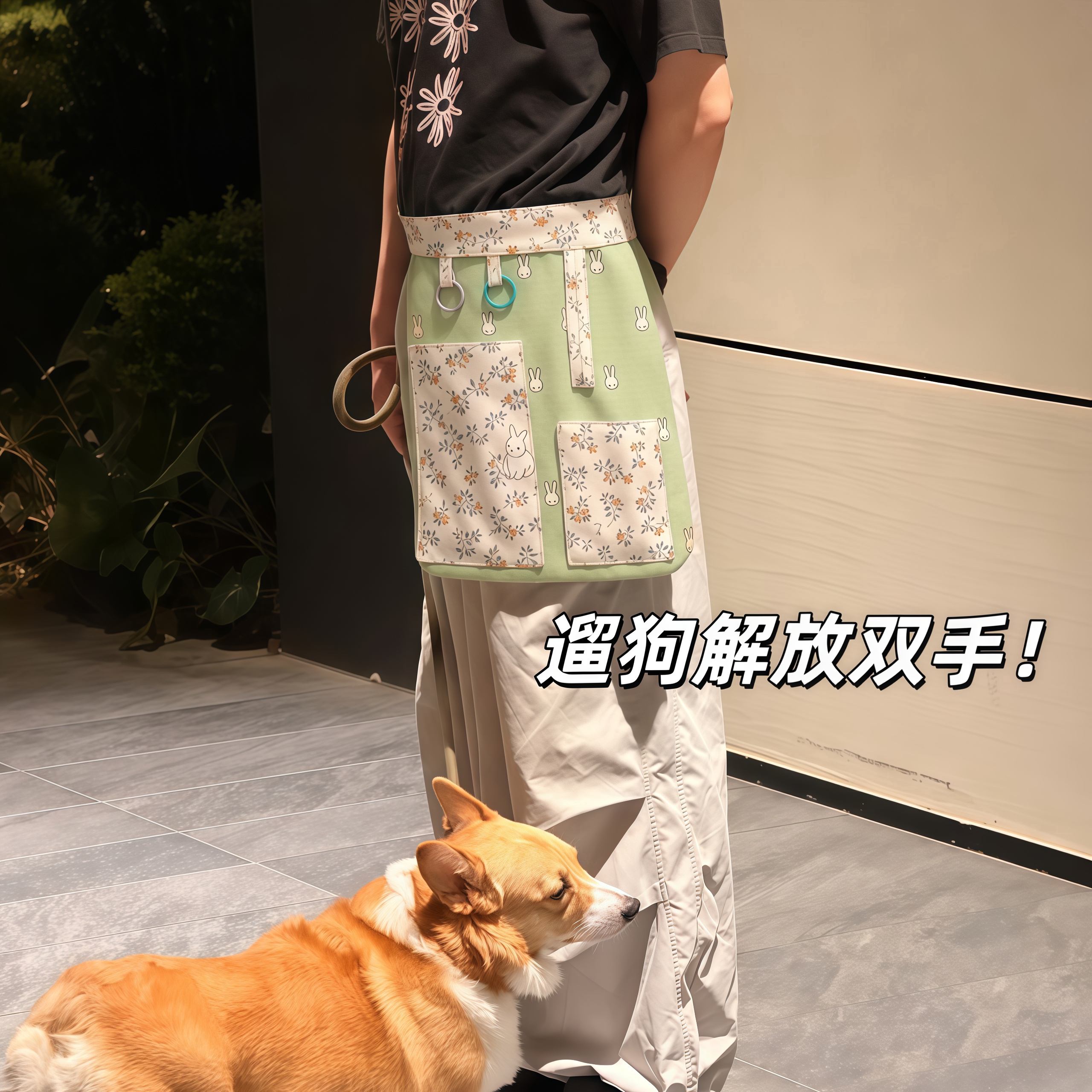 遛狗神器!玛格丽特遛狗包腰包斜挎包便携包狗狗外出多口袋收纳包