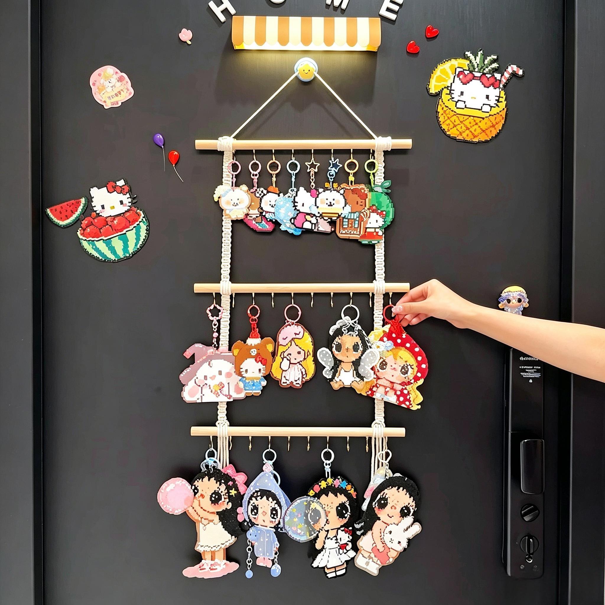 收纳神器拼豆展示架门后大容量挂件悬挂式墙上钥匙扣创意公仔玩偶