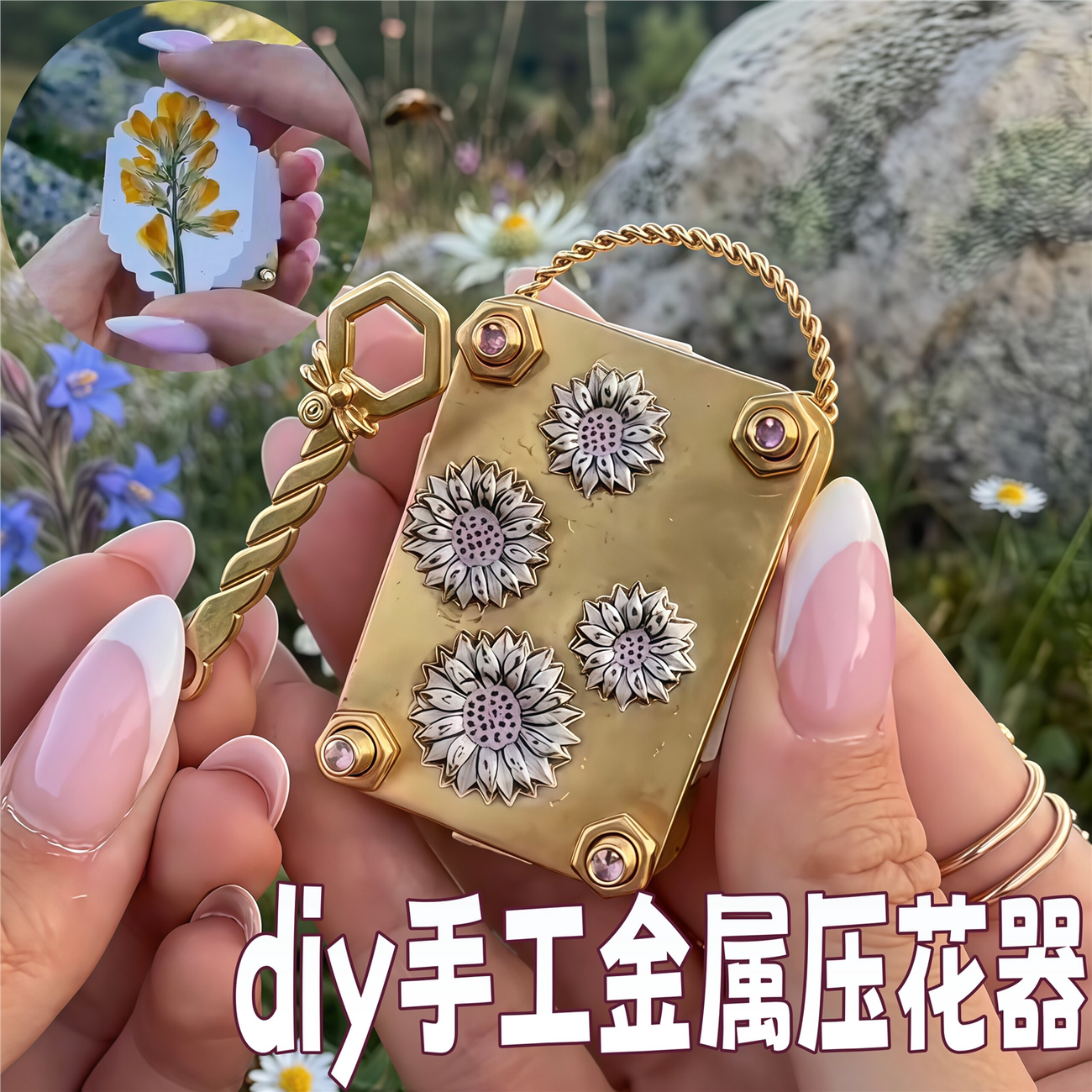diy金属压花器户外手工花朵标本制作器趣味迷你剪秋植物卡片模具