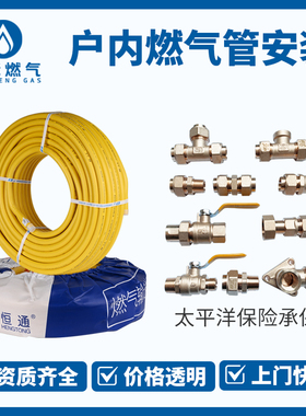 恒通燃气管天燃气煤气304不锈钢波纹管加厚防爆软管46分上门安装