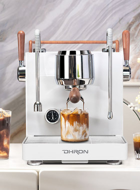 DHRON迪揽海豚7107pro意式半自动咖啡机小型商家用3孔蒸汽奶茶店