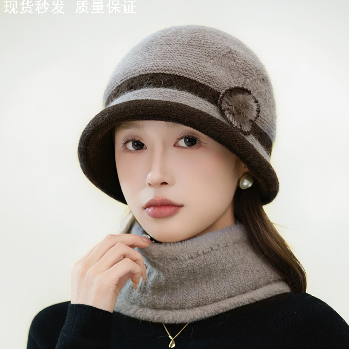 老年人妈妈戴的冬帽秋冬天女士