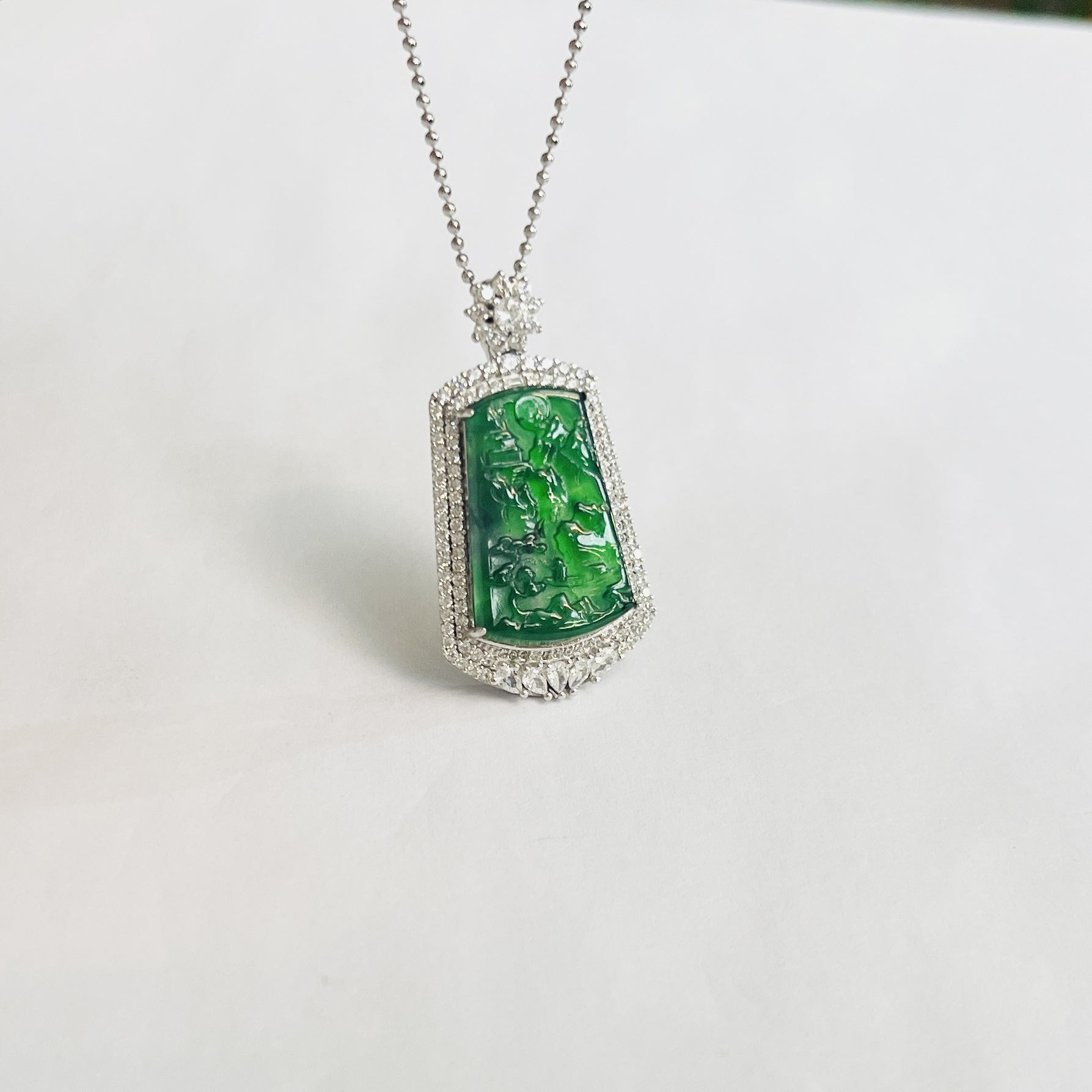 【璇姐专享】翡翠绿山水牌吊坠