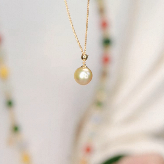 【璇姐专享】海水南洋金珠带链吊坠