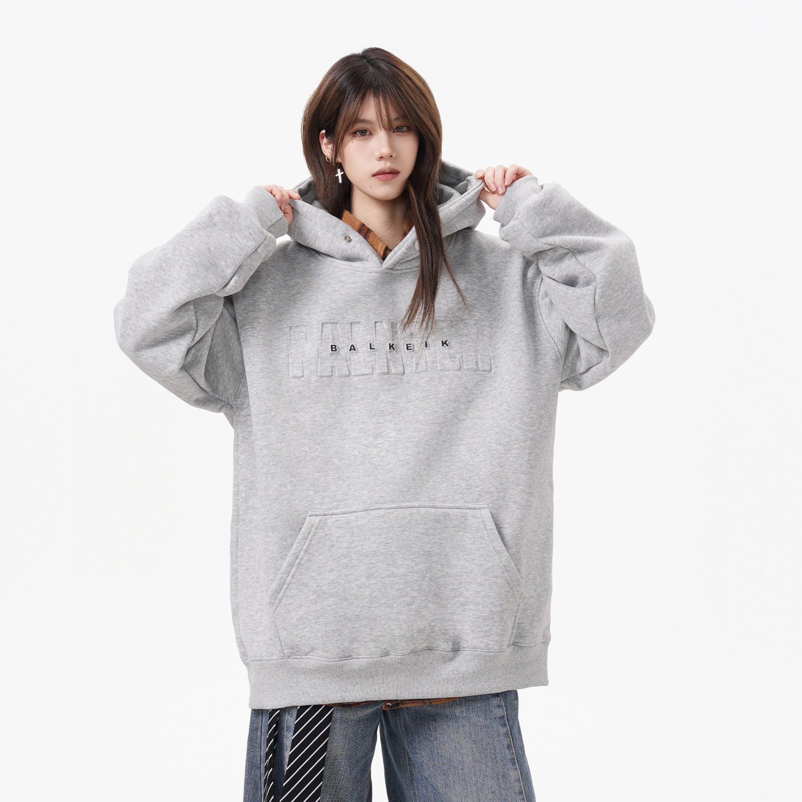 美式字母钢印加绒连帽卫衣女男冬季重磅宽松休闲加绒加厚保暖帽衫,个性定制/设计服务/DIY,棉服工装,淘宝优惠券,粉丝福利购,淘宝优惠卷