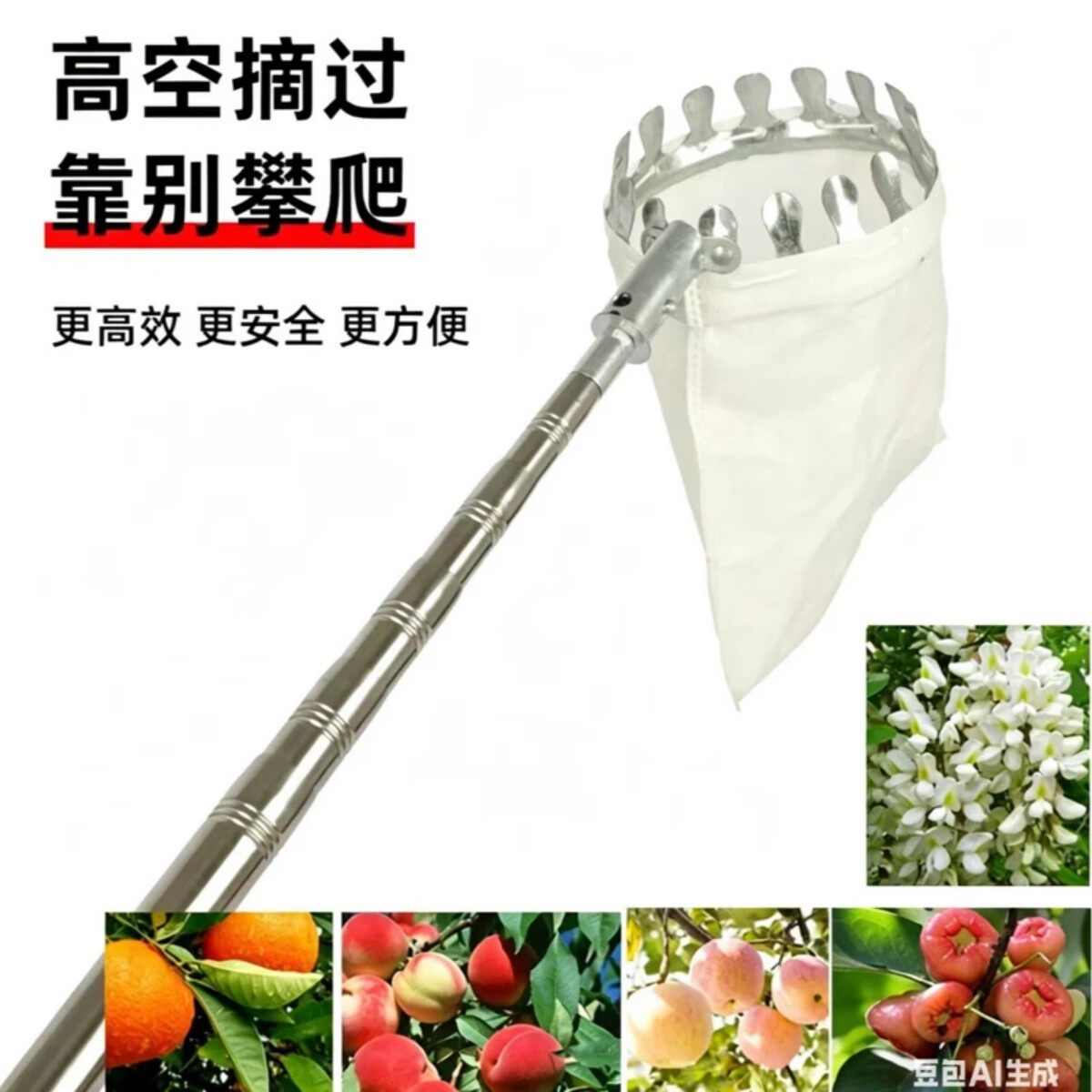 【摘果神器】伸缩杆高空摘水果神器可摘柿子杨梅枇杷等多种水果