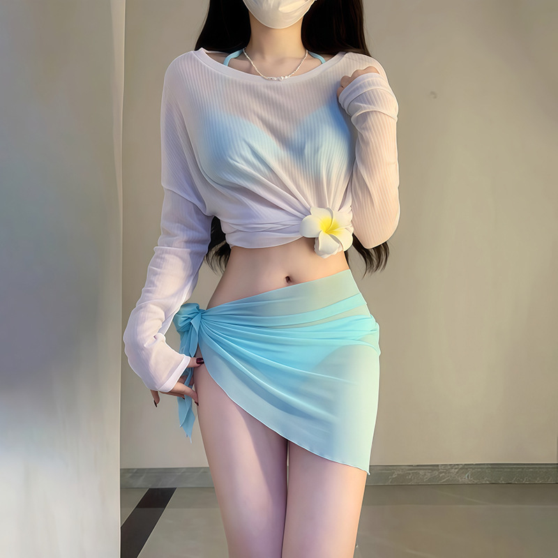 比基尼四件套分体式泳衣女士2025新款高级感性感纯欲风温泉游泳装