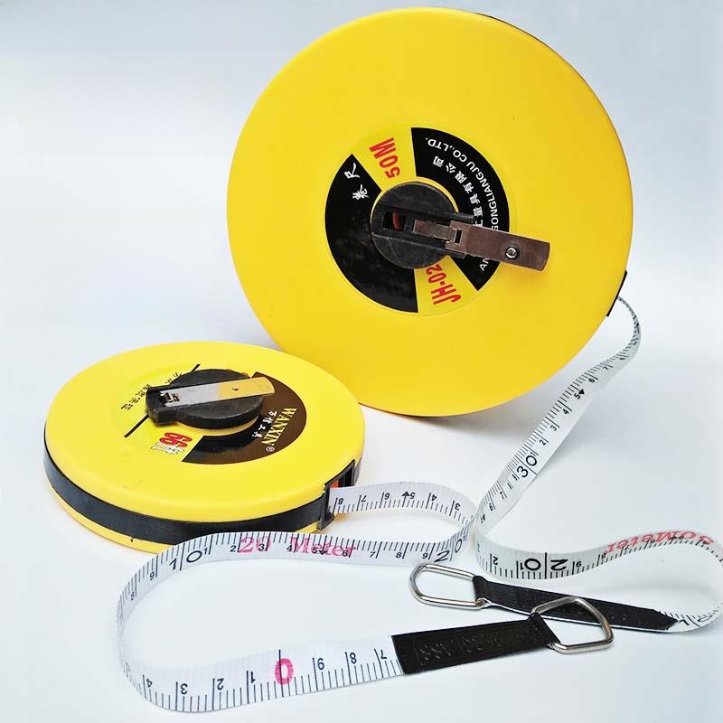 纤维皮尺100米50米30米 20米卷尺10米 软尺布尺皮卷尺 米尺测量尺
