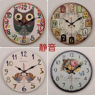 个性 复古钟表挂钟家用客厅创意时尚 挂墙上挂表简约北欧时钟免打孔