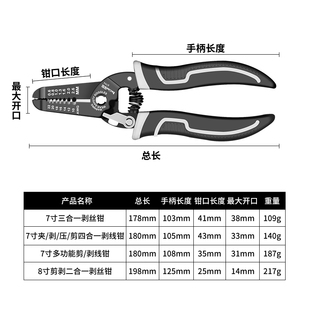 保联剥线钳电工专用工具多功能钳子接线拨线钳电线电缆剪刀压线钳