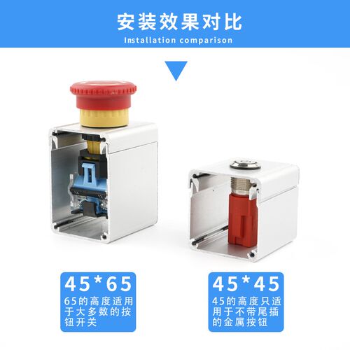 防水金属按钮盒铸铝合金1孔两孔三孔四孔急停开关盒控制箱16/22mm