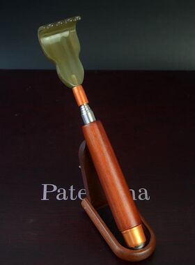 牦牛角羊角伸缩不求人老头乐不锈钢伸缩痒痒挠木头便携按摩器