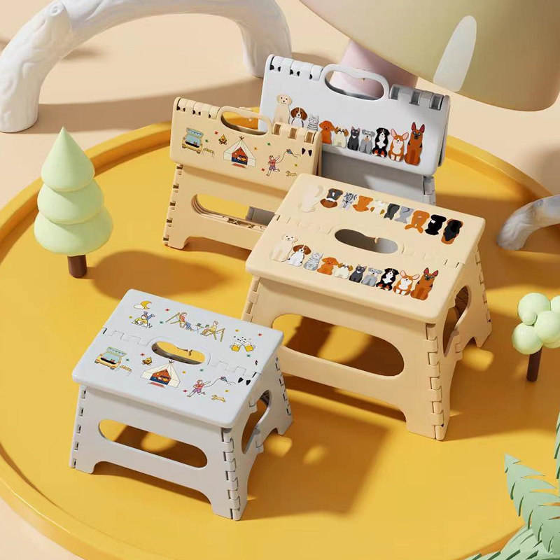 瀛欣儿童矮凳加厚塑料折叠便携式板凳家用宝宝卡通小凳子户外椅子 住宅家具 矮凳 原图主图