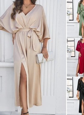 Spring and Summer High Waist Neck Loose Dresses