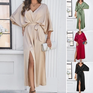 Spring and Summer High Waist Neck Loose Dresses