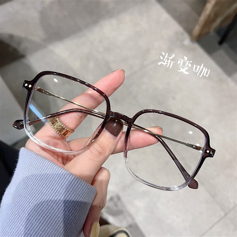 网红小红书同款方形大框近视眼镜女韩版防蓝光可配高度数眼镜框潮