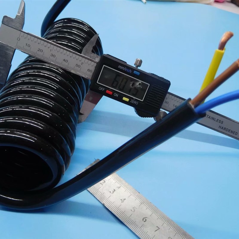 2芯3芯4芯PU弹簧线0.5平方0.7B5平方1.5平2.5平方螺旋线伸缩电源