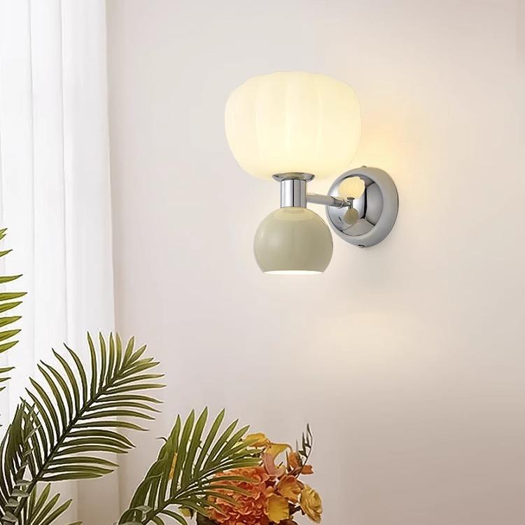 中卧室床壁灯客厅电视古背景灯复古楼梯墙壁墙灯双头527南瓜儿头