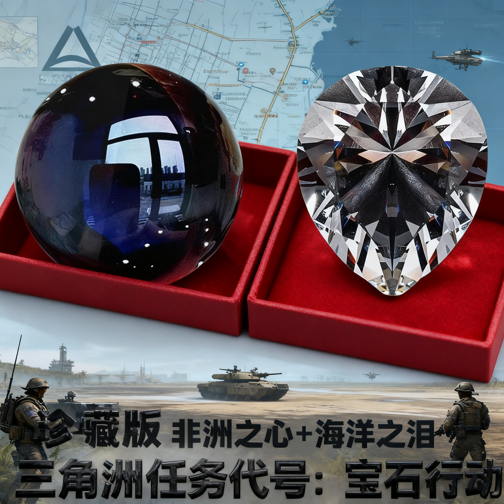 新款玩具三角洲非洲之心1比1还原水晶球海洋之泪创意收藏摆件周边