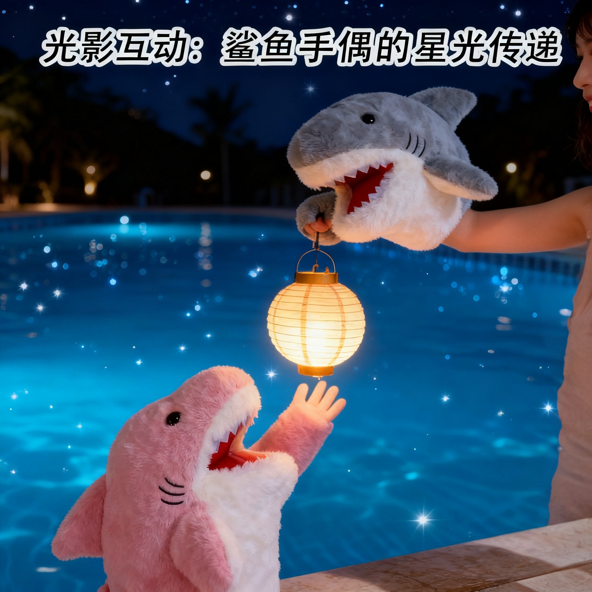 小鲨鱼手偶手套毛绒玩具情侣整蛊互动玩偶生日礼物鲨鱼公仔娃娃