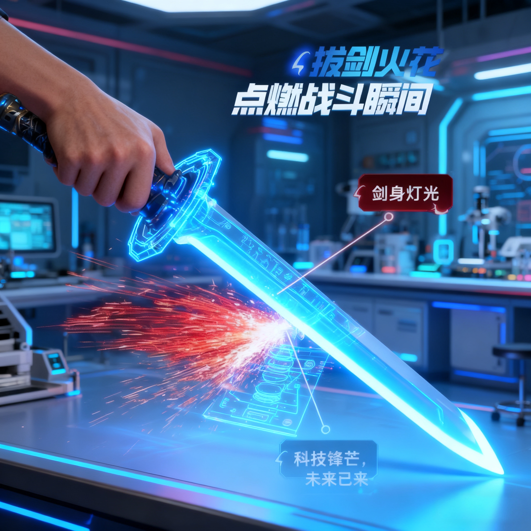 儿童发光玩具刀剑电动声光宝剑星际火花战刃男孩发光剑玩具礼物