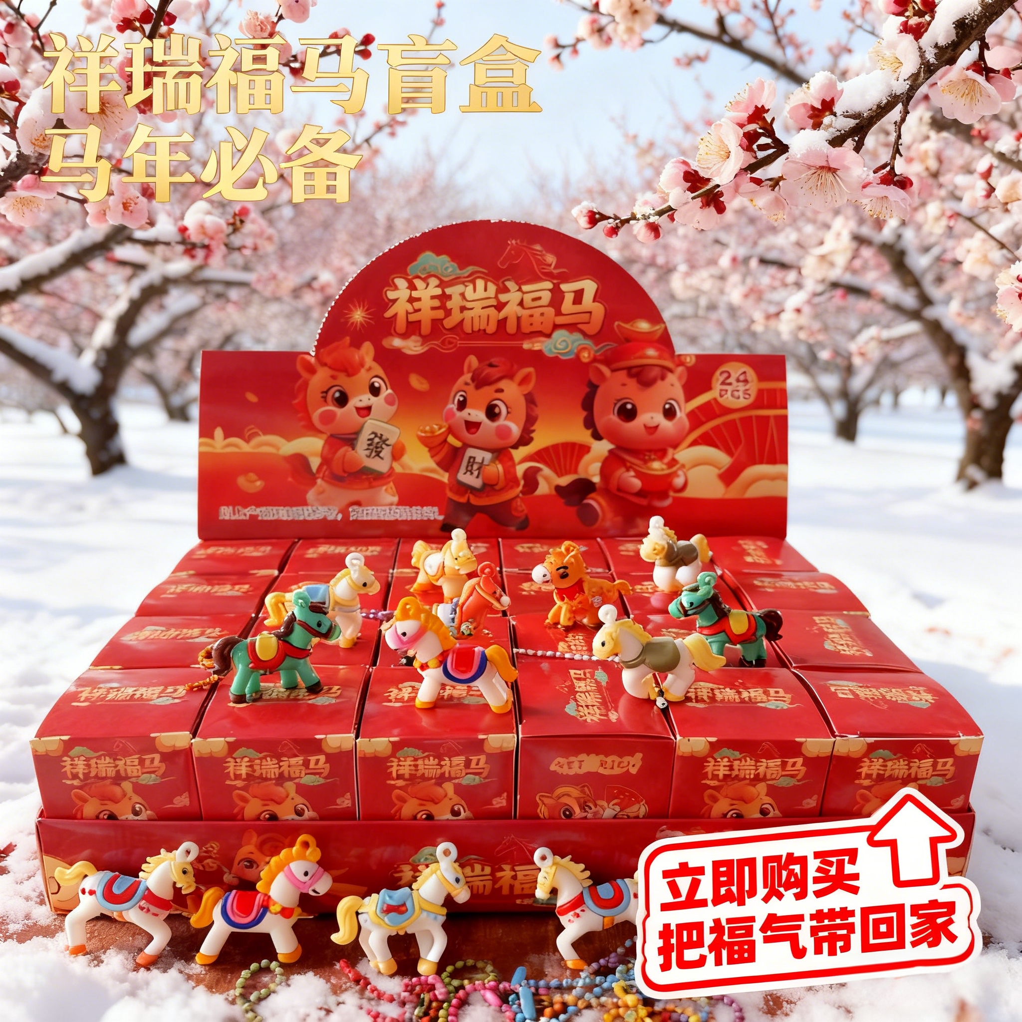 2026新款马年盲盒公仔吉祥物洞洞乐钥匙扣挂件学生幼儿园奖品礼物